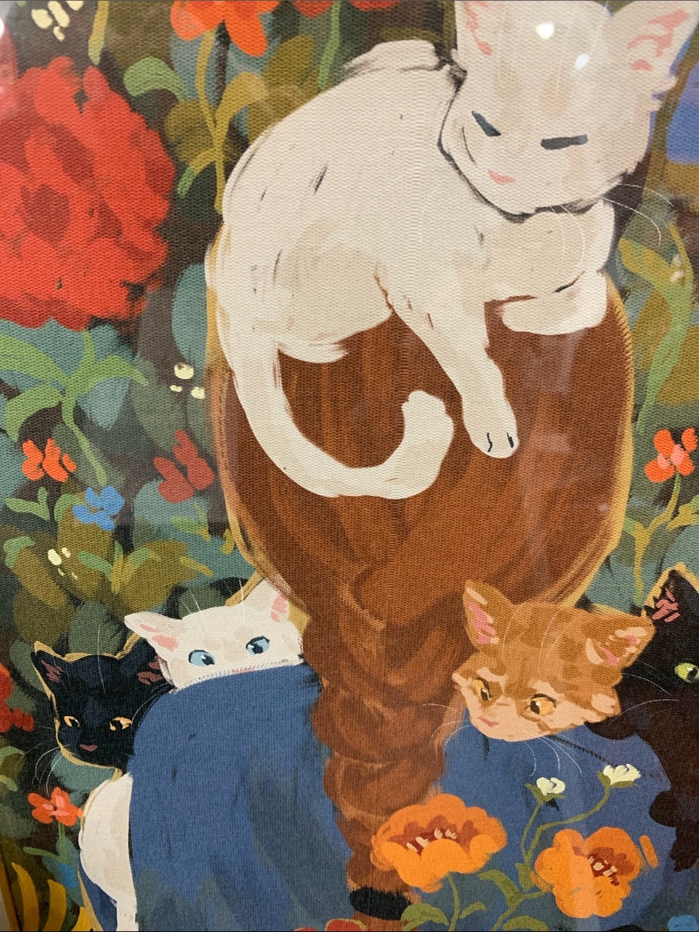 Sapna Shah Girl with braid and cats Artwork - Picture 3 of 5